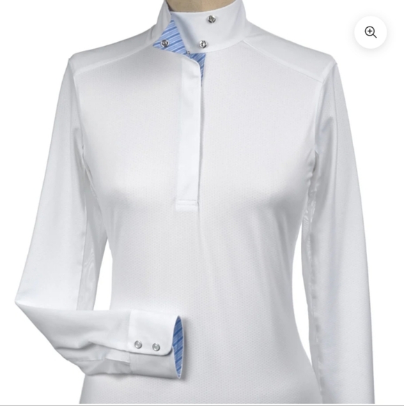 Essex Classics Beacon Hill Equestrian Stretch Shoe Shirt Ladies Size L EUC NWT
